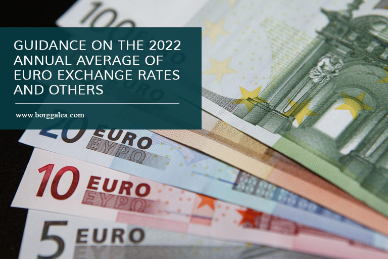 Guidance on the 2022 Annual Average of Euro Exchange Rates and Others